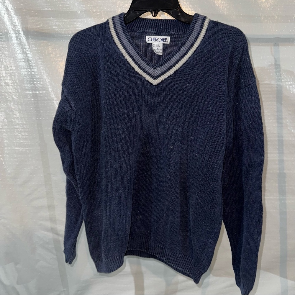 Cherokee Men's Dark Blue V-Neck Sweater